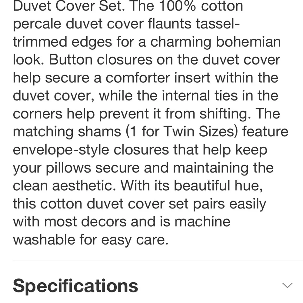 MADISON PARK NWT 3pc dual cotton duvet cover set -white -full/queen